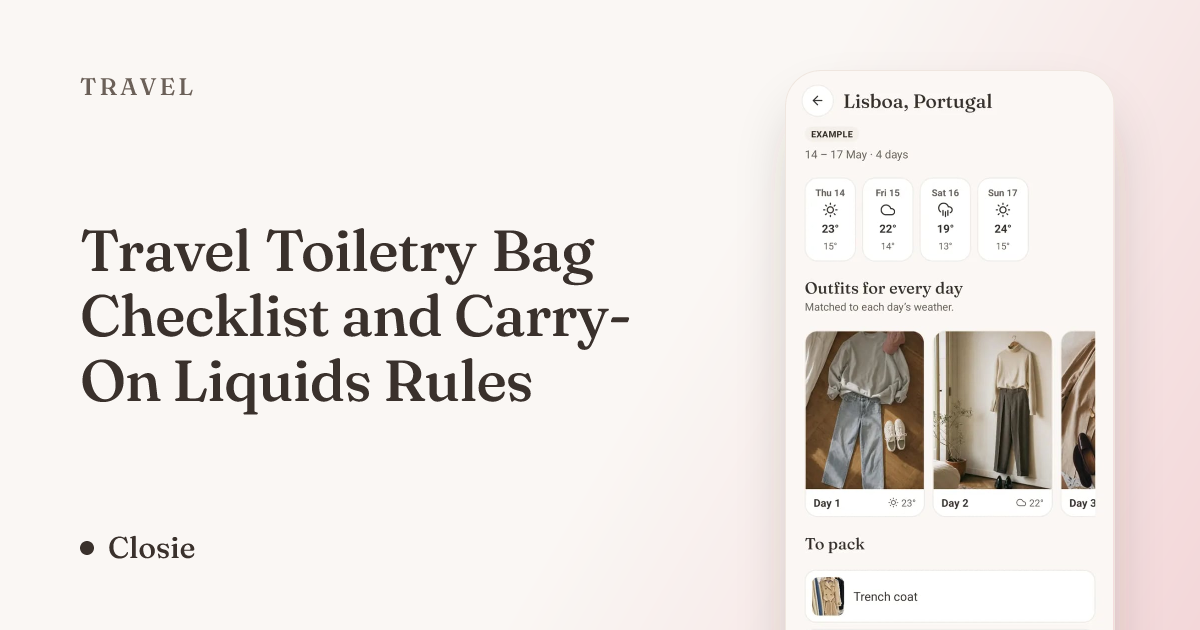 Travel Toiletry Bag Checklist and Carry-On Liquids Rules