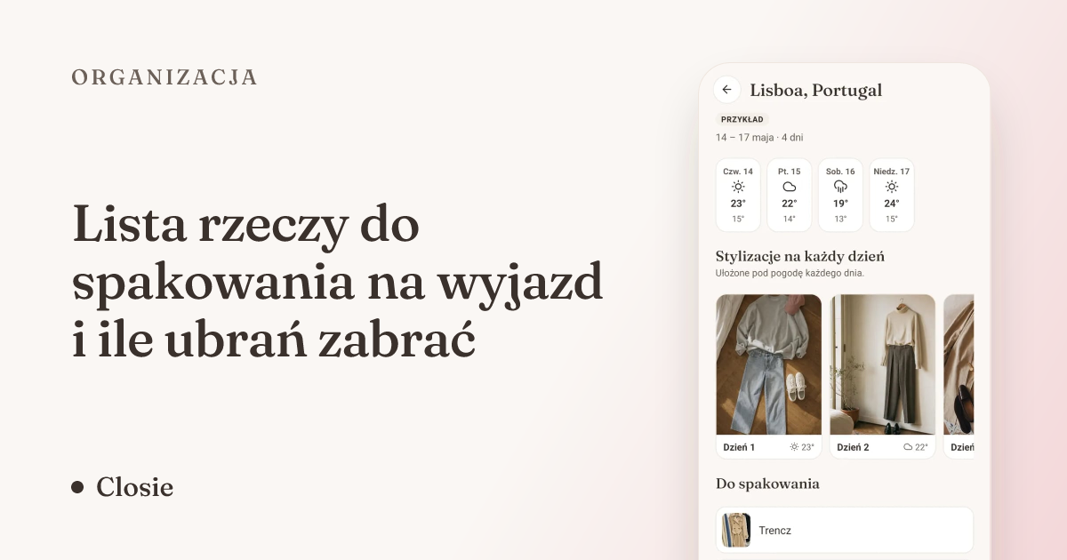 Lista rzeczy do spakowania na wyjazd i ile ubrań zabrać